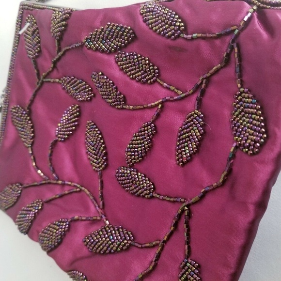 Hillard & Hanson Purple Beaded Purse Prom Purse - Picture 2 of 4